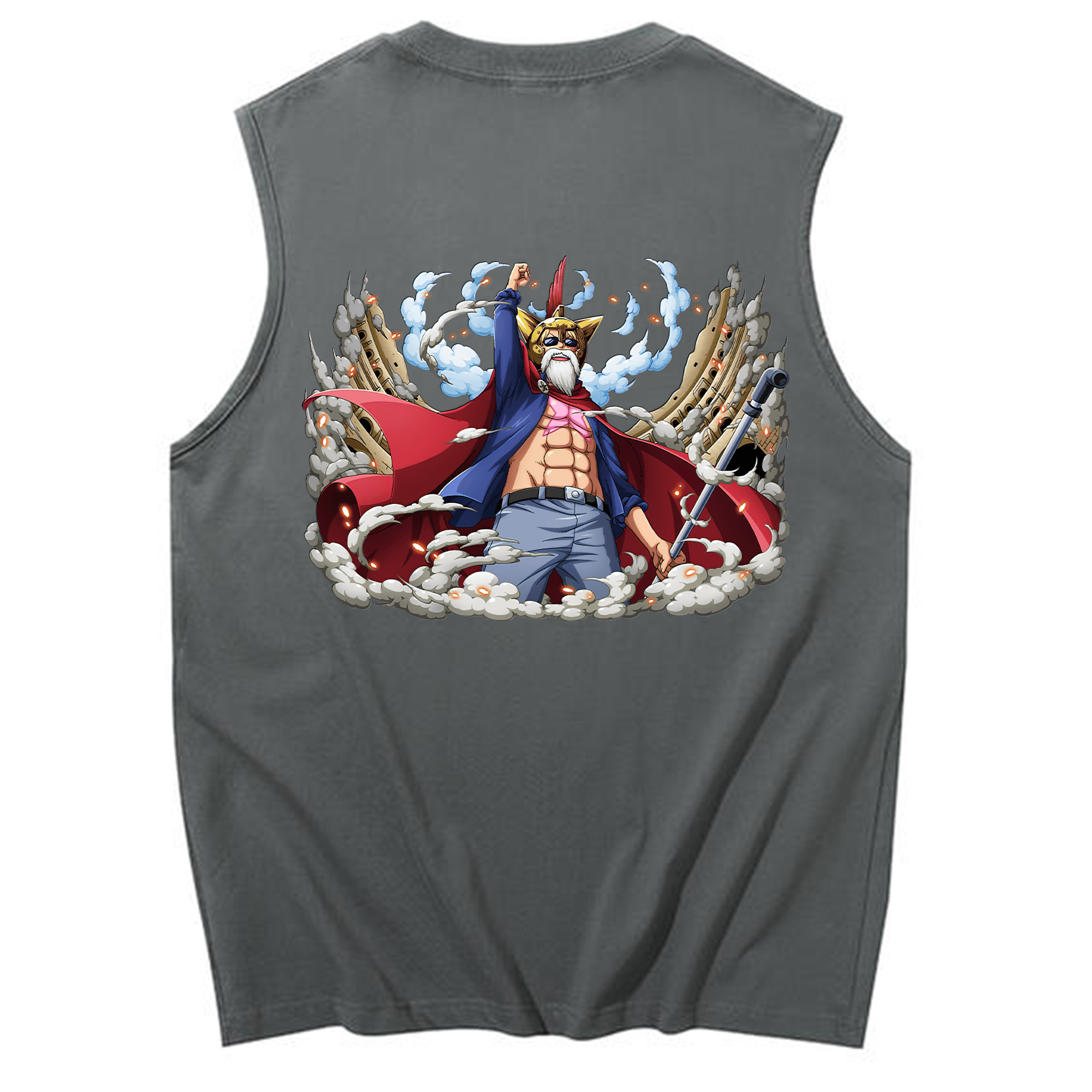 ワンピース モンキー・D・ルフィ ONE PIECE Monkey D. Luffy コットン100％タンクトップ（背面プリント）